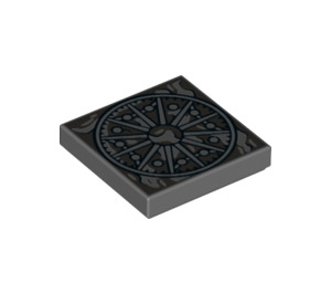 LEGO Tile 2 x 2 with Gray Circle with Groove (3068 / 35140)