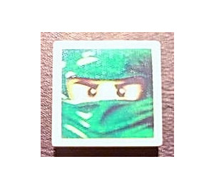 LEGO Tile 2 x 2 with Green Ninjago Mask with Groove (3068)