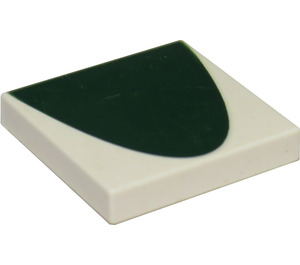 LEGO Tile 2 x 2 with Half Green Oval with Groove (3068 / 52304)