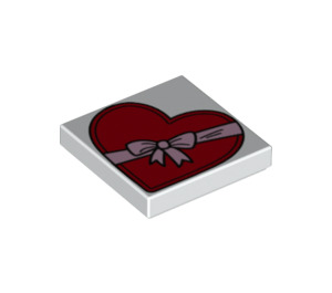 LEGO Tuile 2 x 2 avec Cœur avec Bow avec rainure (3068 / 20764)