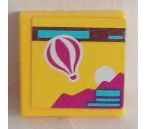 LEGO Tile 2 x 2 with Hot Air Baloon Sticker with Groove (3068)