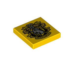 LEGO Tile 2 x 2 with Hufflepuff Crest with Groove (3068 / 56425)