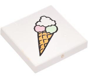 LEGO Tile 2 x 2 with Ice Cream with Groove (3068)