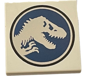LEGO Tile 2 x 2 with Jurassic World Logo with Groove (3068 / 21639)