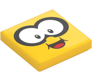 LEGO Tile 2 x 2 with Lakitu Happy Face with Big Eyes with Groove (3068 / 79528)