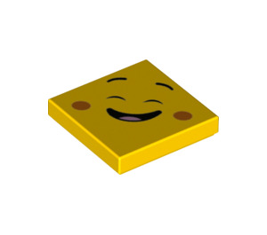 LEGO Tile 2 x 2 med Laughing Ansikt med Rille (3068 / 65685)