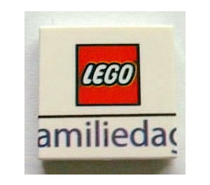 LEGO Tile 2 x 2 with Lego Logo and 'amilieda' with Groove (3068)