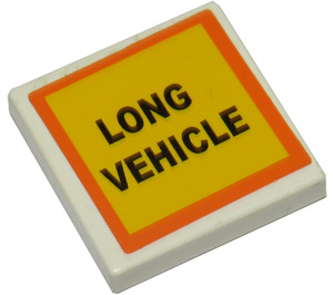 LEGO Tile 2 x 2 with "LONG VEHICLE" Sticker with Groove (3068)
