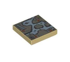 LEGO Tile 2 x 2 with Map with Groove (3068 / 96718)
