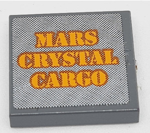 LEGO Tile 2 x 2 with 'MARS CRYSTAL CARGO' Sticker with Groove (3068)
