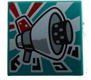 LEGO Tile 2 x 2 with Megaphone with Groove (3068)