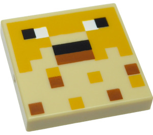 LEGO Tile 2 x 2 with Minecraft Pufferfish Face with Groove (3068 / 76943)