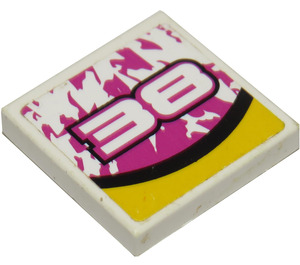 LEGO Tile 2 x 2 with Number 38 Sticker with Groove (3068)