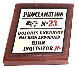 LEGO Tile 2 x 2 with Proclamation No. 23 Sticker with Groove (3068)