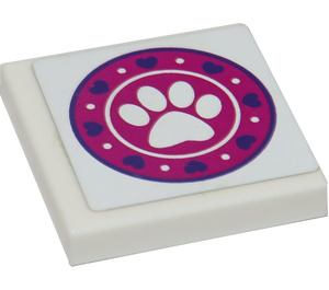 LEGO Tile 2 x 2 with Puppy Daycare Logo Sticker with Groove (3068)