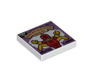 LEGO Tile 2 x 2 with 'RADIOACTIVE MAN’ Comic with Groove (3068 / 16787)