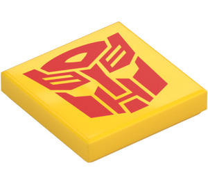 LEGO Tile 2 x 2 with Red Autobots Logo with Groove (3068)