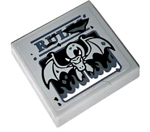LEGO Tile 2 x 2 with RUL Sticker with Groove (3068)