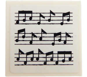 LEGO Tile 2 x 2 with Sheet Music Sticker with Groove (3068)