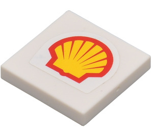 LEGO Tile 2 x 2 with 'Shell' Logo Sticker with Groove (3068)