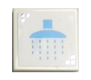 LEGO Tuile 2 x 2 avec Shower Autocollant avec rainure (3068)