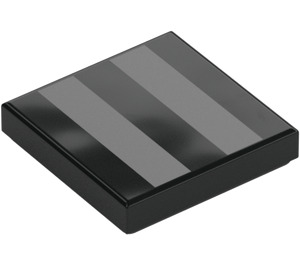 LEGO Tile 2 x 2 with Silver Stripes with Groove (3068)