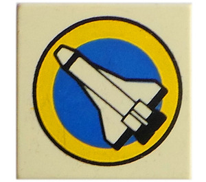 LEGO Tile 2 x 2 with Space Shuttle and Circle with Groove (3068)