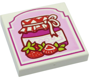 LEGO Tile 2 x 2 with Strawberry Preserves Pattern with Groove (3068 / 16394)