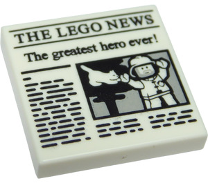 LEGO Tile 2 x 2 with 'THE LEGO NEWS' with Groove (3068 / 37475)