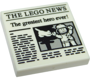 LEGO Fliese 2 x 2 mit The Lego News mit Nut (3068 / 37475)