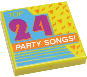 LEGO Tile 2 x 2 with 'Top 24 Party Songs' with Groove (3068 / 37569)