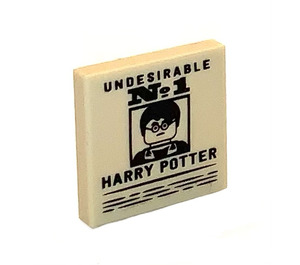 LEGO Fliese 2 x 2 mit Undesirable No. 1 Harry Potter mit Nut (3068 / 100175)