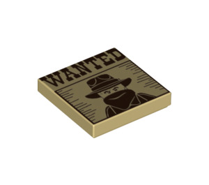 LEGO Tile 2 x 2 with 'WANTED' with Groove (3068 / 19335)