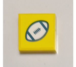 LEGO Tile 2 x 2 with White American Football Sticker with Groove (3068)
