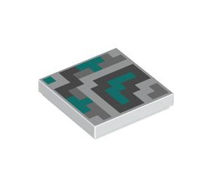 LEGO Tile 2 x 2 with White and gray Pixels with Groove (3068 / 106306)