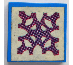 LEGO Tile 2 x 2 without Groove with Purple pattern Sticker without Groove