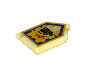 LEGO Fliese 2 x 3 Pentagonal mit Bulldozer Power Schild (22385)