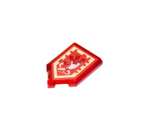 LEGO Tile 2 x 3 Pentagonal with Crimson Bat Power Shield (22385)