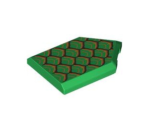 LEGO Fliese 2 x 3 Pentagonal mit Green Scales (101522 / 105775)