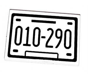 LEGO Tile 2 x 3 with 010-290 License Plate Sticker (26603)