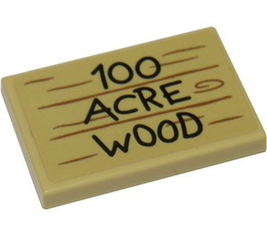 LEGO Tegel 2 x 3 met '100 ACRE WOOD' Sticker (26603)