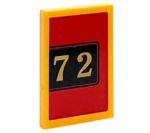 LEGO Tile 2 x 3 with '72' Sticker (26603)