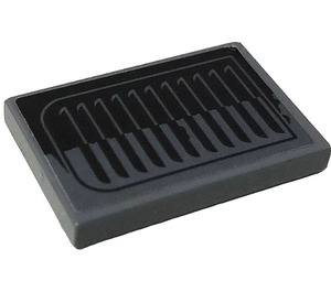 LEGO Tile 2 x 3 with Black and Dark Stone Gray Vents Sticker (26603)