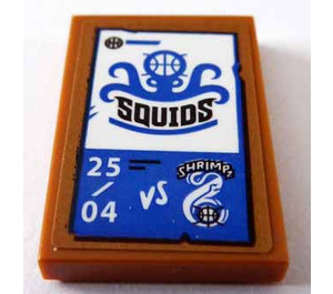 LEGO Tile 2 x 3 with Black 'SQUIDS' and Blue Decoration Sticker (26603)