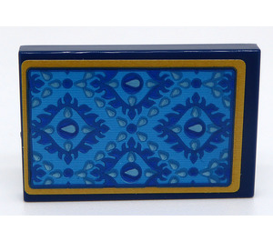 LEGO Tile 2 x 3 with Blue Diamonds with Decoration Sticker (26603)