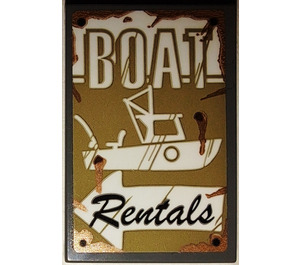 LEGO Tile 2 x 3 with 'BOAT Rentals' Sticker (26603)