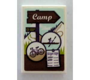 LEGO Tile 2 x 3 with Camp sign Sticker (26603)