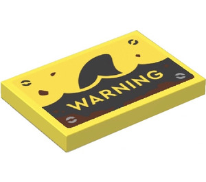 LEGO Tile 2 x 3 with DANGER and Shark Fin Sticker (26603)
