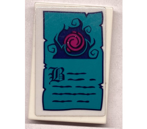 LEGO Tile 2 x 3 with Dark Blue and Magenta Elves Portal and Writing Sticker (26603)