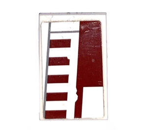 LEGO Tile 2 x 3 with Dark red Decor with 5 Stripes on left Sticker (26603)